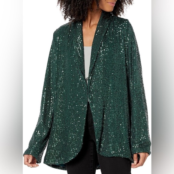SHOW‎ ME YOUR MUMU Women's Dance Sequins Blazer in emerald green Size XXL - Picture 1 of 9